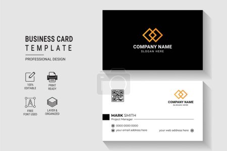 Mehrzweck-moderne Corporate Visitenkarten-Design-Vorlage mit doppelseitiger professioneller Eleganz