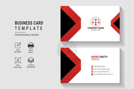 Modern Business Card Design Template Double Side With Professional Elegant 