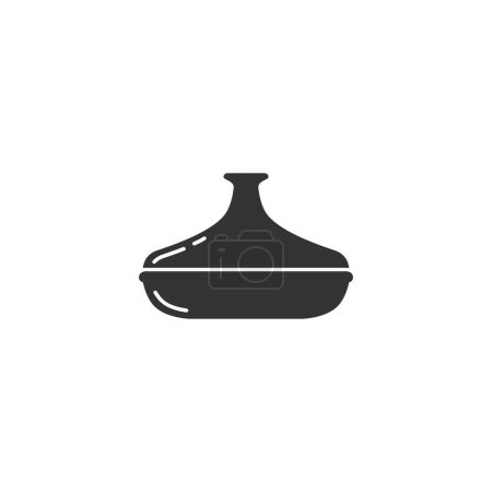 Illustration for Tagine icon. Outline icon of ceramic pot with lid. Black simple illustration of special Moroccan cookware. Flat isolated vector pictogram on white background - Royalty Free Image