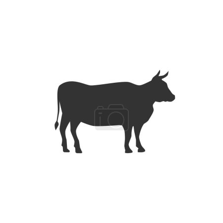 Cow icon in solid flat style vector