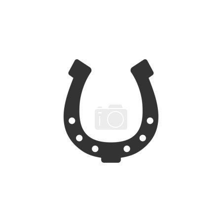 Illustration for Horseshoe icon vector silhouette for logo or pictogram. Horseshoe - silhouette for corporate identity. - Royalty Free Image