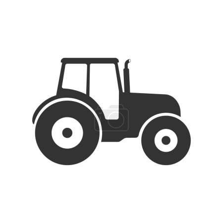 Icône de tracteur, Icône simple agricole dans le vecteur moderne de signe de style plat.