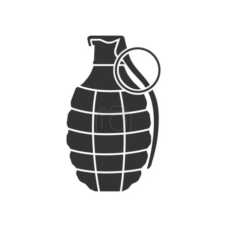 Ilustración de Icono de vector de granada de mano en estilo plano moderno. - Imagen libre de derechos