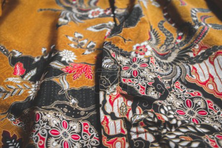 Photo for Close up shot of batik with premium fabric, batik is a traditional and culture clothing product with beautiful pattern - Royalty Free Image