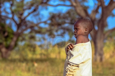 Photo for Abuja, Nigeria - April 1, 2023: Portrait of an African Child. Random Candid Moments with African Children - Royalty Free Image
