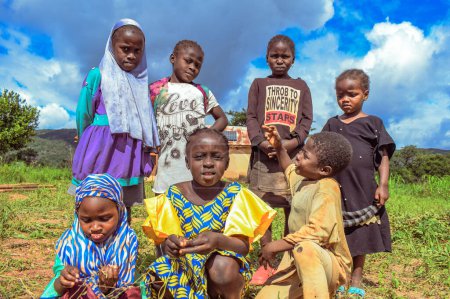 Photo for Plateau State - October 6, 2022: African Children. Moments with Local African Children Outdoor Under a Sunny Blue Sky Environment. - Royalty Free Image