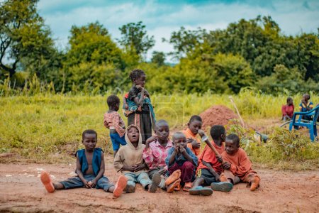 Foto de Abuja, Nigeria - October 5, 2022: Portrait of African Children. Random Candid Moments with African Children. - Imagen libre de derechos