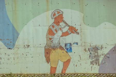 Téléchargez les photos : Abuja, Nigeria - 20 juin 2023 : Vue sur les graffitis colorés sur le mur de la ville d'Abuja - en image libre de droit