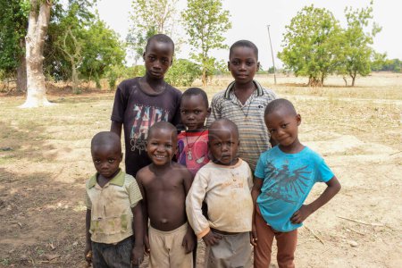 Foto de Abuja, Nigeria - June 5, 2022: Portrait of African Children. Random Candid Moments with African Children. - Imagen libre de derechos