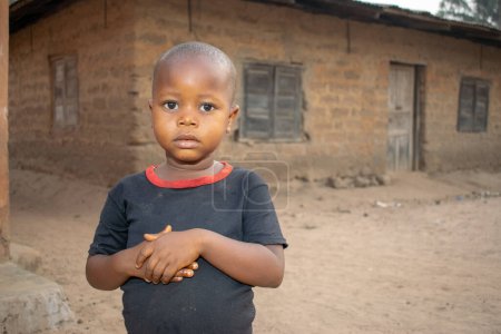 Photo for Opialu, Benue State - March 6, 2021: Portrait of an African Child - Royalty Free Image