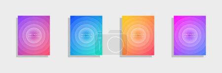 Illustration for Collection of colorfull cover, ellipse waves abstract background for banner, cover and poster - Royalty Free Image