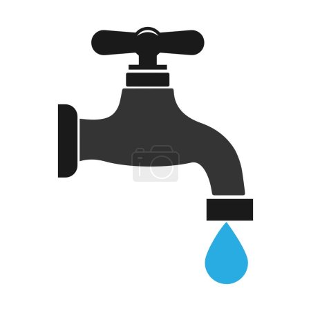 Illustration for Water tap icon. flat illustration design. isolated on transparent background. - Royalty Free Image
