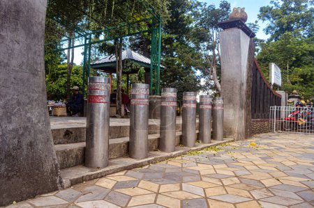 Photo for Vehicle bollards blocking pedestrians in the Tulungagung Square Park, Indonesia, 30 June 2023. - Royalty Free Image