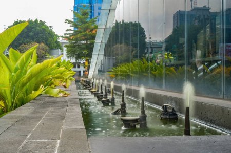 fountain pool in Surabaya city square park