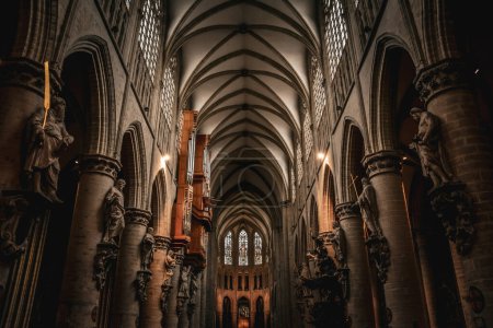 Photo for The Interior of St. Michael and St. Gudula Cathedral - Brussels, Belgium - Royalty Free Image