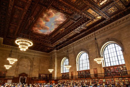 Téléchargez les photos : The Rose Main Reading Room in New York Public Library (NYPL) - Manhattan, New York - en image libre de droit