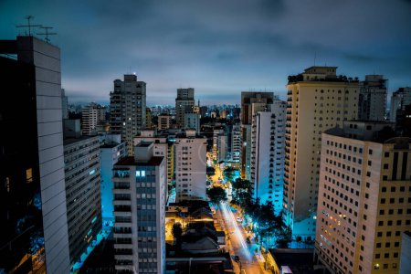 Vue de nuit de Sao Paulo Skyline - Brésil
