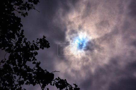 The Solar Eclipse of August 21, 2017 (Great American Eclipse) seen among the Clouds from Santa Barbara, California