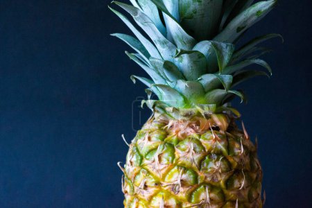 Téléchargez les photos : Ananas gros plan sur un fond sombre - en image libre de droit