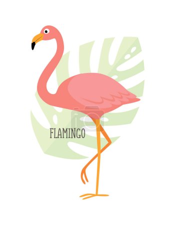 Illustration for Vector cartoon tropical bird isolated on white background. Bird stickers. Flat illustration. - Royalty Free Image