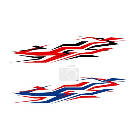 car wrapping decal template vector design. racing car body decals.