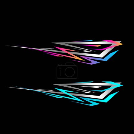 car wrapping decal design vector. car modification decals