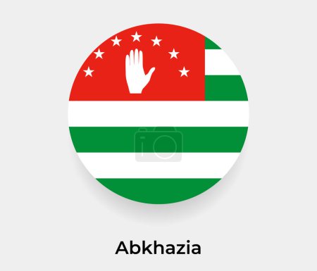 Illustration for Abkhazia flag bubble circle round shape icon vector illustration - Royalty Free Image
