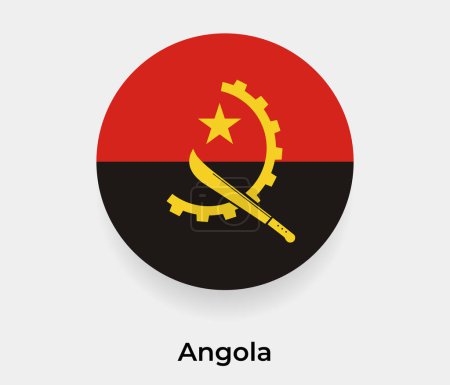 Illustration for Angola flag bubble circle round shape icon vector illustration - Royalty Free Image