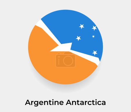 Illustration for Argentine Antarctica flag bubble circle round shape icon vector illustration - Royalty Free Image