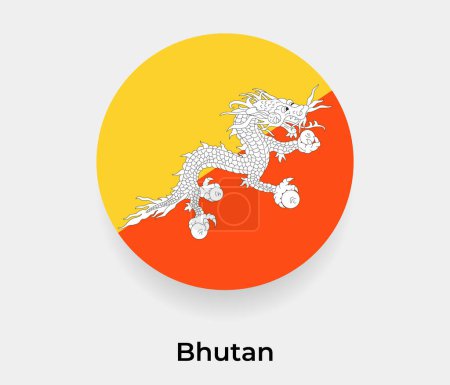 Illustration for Bhutan flag bubble circle round shape icon vector illustration - Royalty Free Image