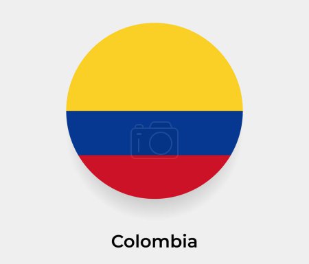 Ilustración de Colombia bandera burbuja círculo forma redonda icono vector ilustración - Imagen libre de derechos