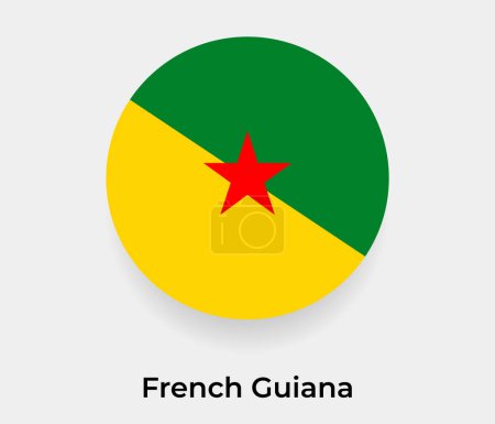 French Guiana flag bubble circle round shape icon vector illustration