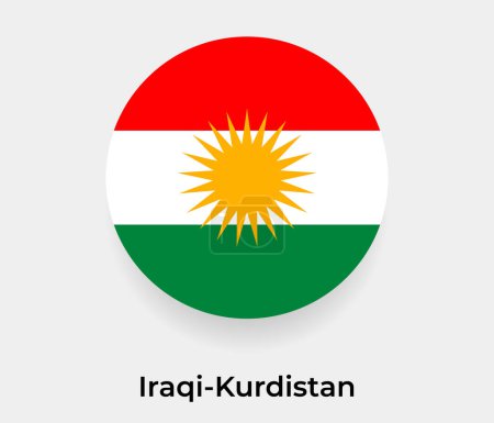 Ilustración de Bandera del Kurdistán iraquí burbuja círculo forma redonda icono vector ilustración - Imagen libre de derechos