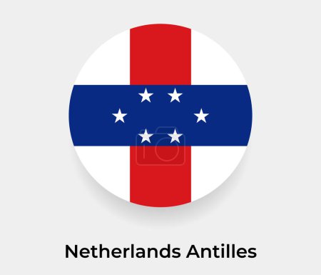Illustration for Netherlands Antilles flag bubble circle round shape icon vector illustration - Royalty Free Image