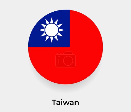 Ilustración de Taiwán bandera burbuja círculo redondo forma icono vector ilustración - Imagen libre de derechos
