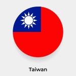 Taiwan flag bubble circle round shape icon vector illustration