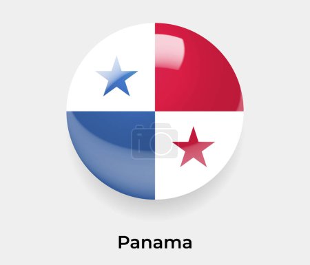 Illustration for Panama glossy flag bubble circle round shape icon vector illustration glass - Royalty Free Image