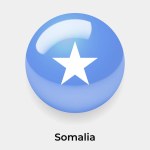 Somalia glossy flag bubble circle round shape icon vector illustration glass