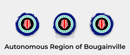 Illustration for Autonomous Region of Bougainville flag grunge bubble vector icon illustration - Royalty Free Image