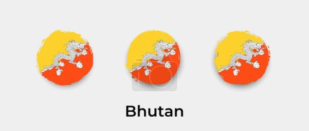 Illustration for Bhutan flag grunge bubble vector icon illustration - Royalty Free Image