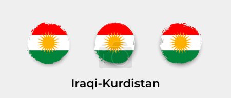 Illustration for Iraqi Kurdistan flag grunge bubble vector icon illustration - Royalty Free Image