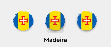 Ilustración de Madeira bandera grunge burbuja vector icono ilustración - Imagen libre de derechos