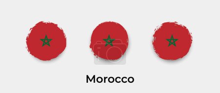Morocco flag grunge bubble vector icon illustration