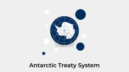 Sistema de Tratado Antártico bandera burbuja círculo forma redonda icono colorido vector ilustración