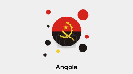 Illustration for Angola flag bubble circle round shape icon colorful vector illustration - Royalty Free Image