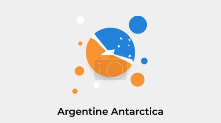 Illustration for Argentine Antarctica flag bubble circle round shape icon colorful vector illustration - Royalty Free Image