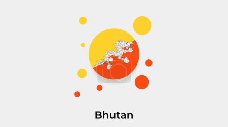 Illustration for Bhutan flag bubble circle round shape icon colorful vector illustration - Royalty Free Image