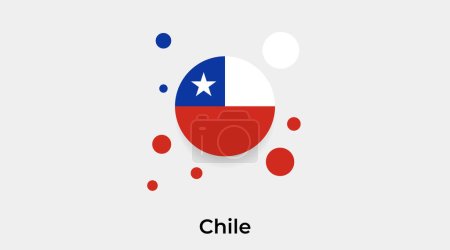 Chile Flagge Blase Kreis runde Form Symbol bunte Vektor Illustration
