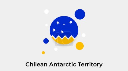 Illustration for Chilean Antarctic Territory flag bubble circle round shape icon colorful vector illustration - Royalty Free Image