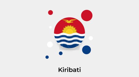 Ilustración de Kiribati bandera burbuja círculo forma redonda icono colorido vector ilustración - Imagen libre de derechos
